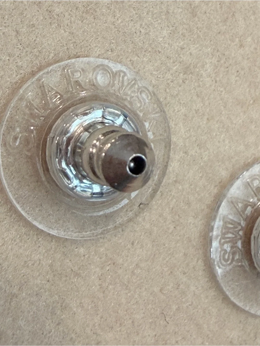 Swarovski Clear Crystal Pavé Dome Stud Earrings Silver Tone-1058